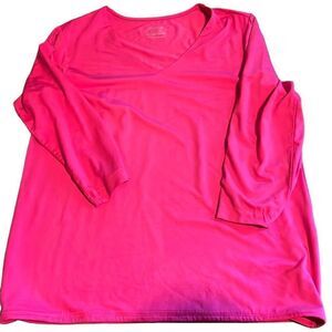 Chicos, the ultimate T long sleeve, bright pink size to US large